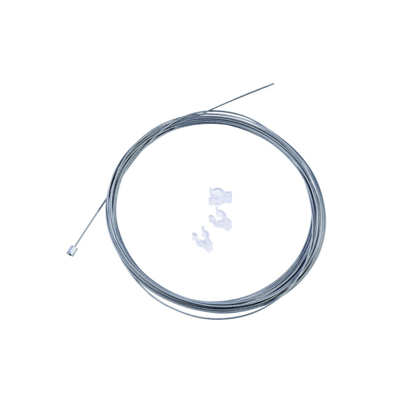 Filin de suspension câble acier 10mm x 5000mm 3 clips inclus