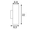 ENOLA_B UP/DOWN applique laiton 2x GU10 max 50W
