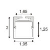 GLENOS profil professionnel 2020-200 noir 2m avec diffuseur blanc