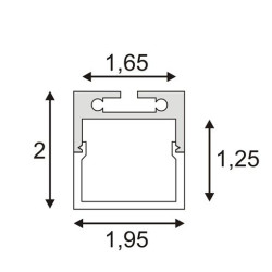 GLENOS profil professionnel 2020-100 noir 1m avec diffuseur blanc