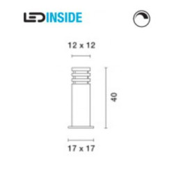 borne fonte rouillée RUSTY LED 40 CARRE LED 3000K IP55