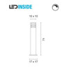 RUSTY LED 70 CARRE borne fonte rouillée LED 3000K IP55