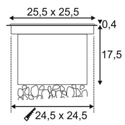 encastré asymétrique DASAR LED CARRE inox 316 28W 4000K
