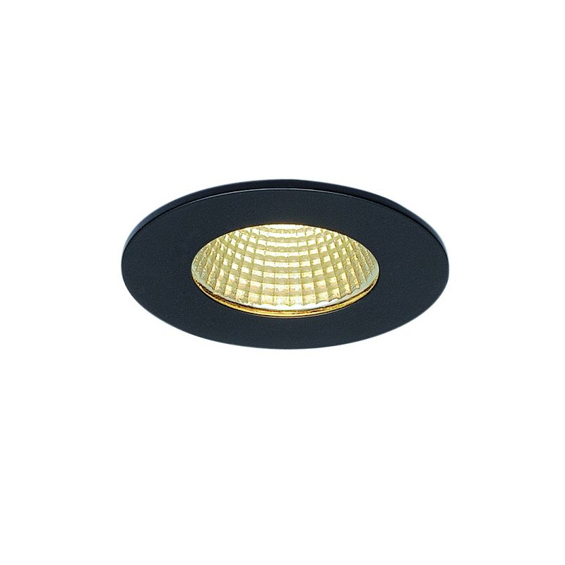 PATTA-I encastré plafond rond noir 12W 3000K 38° alim incluse