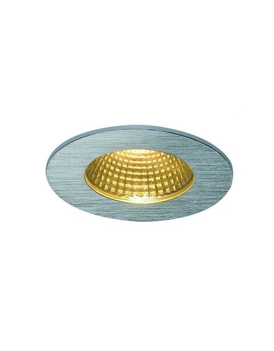 PATTA-I encastré plafond rond alu brossé 12W 3000K 38° alim incluse