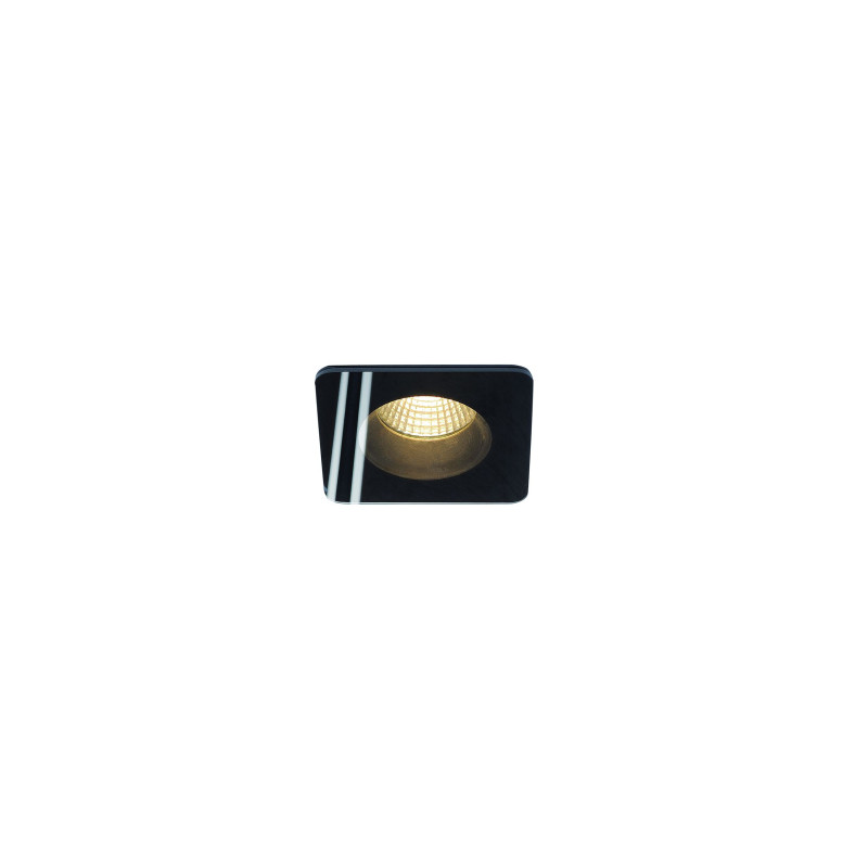 encastré plafond carré noir PATTA-F 12W 3000K 38° alim incluse