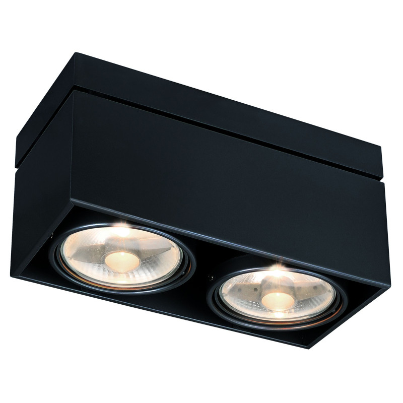 plafonnier KARDAMOD SURFACE CARRE ES111 DOUBLE noir GU10 max 2x75W