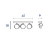 KALU 3 QPAR111 plafonnier, alu brossé. ES111, max. 3x75W