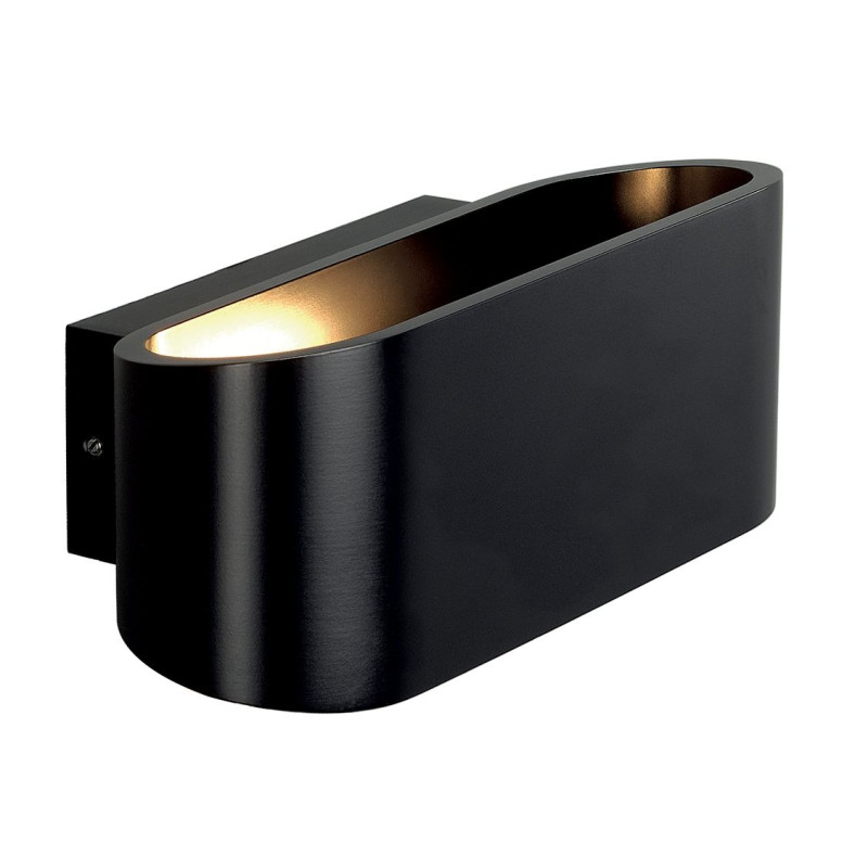 OSSA R7s applique, oval, noir mat, R7s 78mm, max. 100W, up/down
