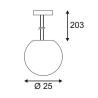 ROTOBALL 25 suspension gris argent/blanc E27