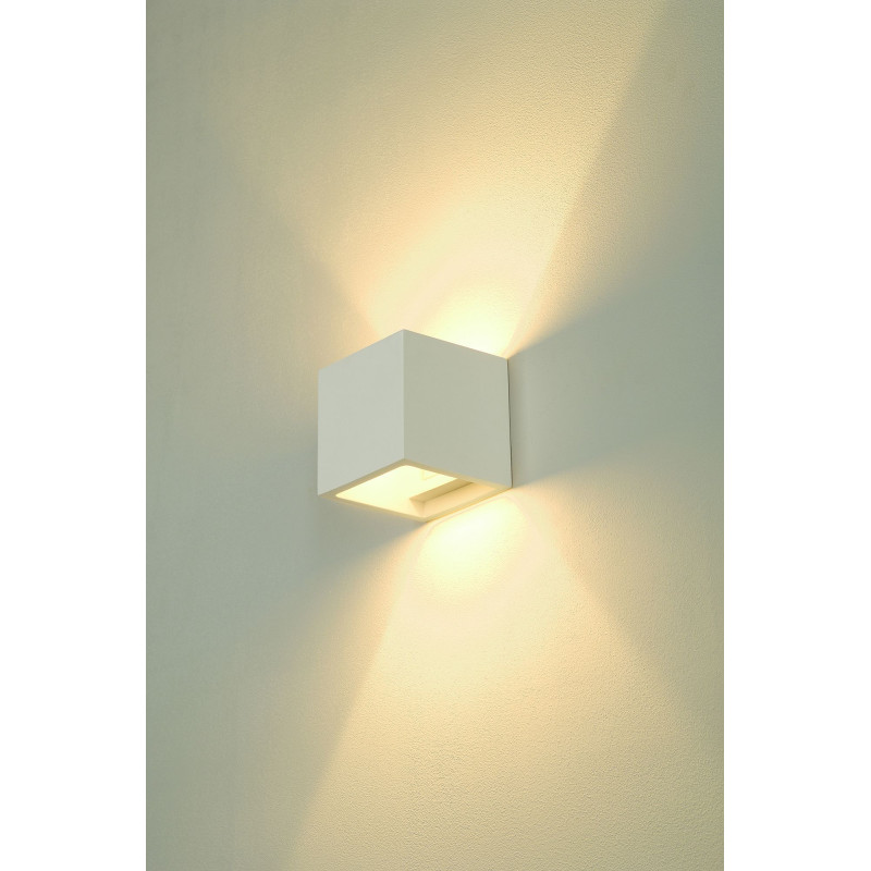 applique PLASTRA CUBE carré, platre blanc, G9, max. 42W