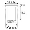SOLASTO carré, encastré de sol LED en Inox 304, GU10 6W IP67