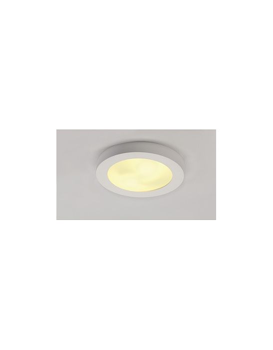 Gl 105 e27, plafonnier rond, blanc, en plâtre, max. 50w
