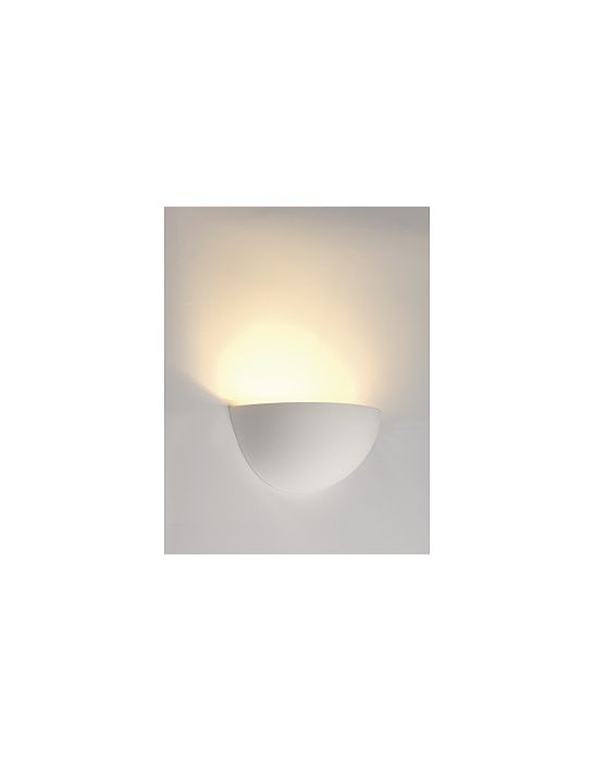 Gl 101 e14, applique demi-ronde, blanche, en plâtre, max. 40w