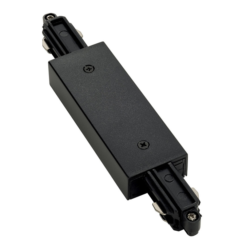 Connecteur droit pour rail 1 allumage 230V, noir, avec alimentation
