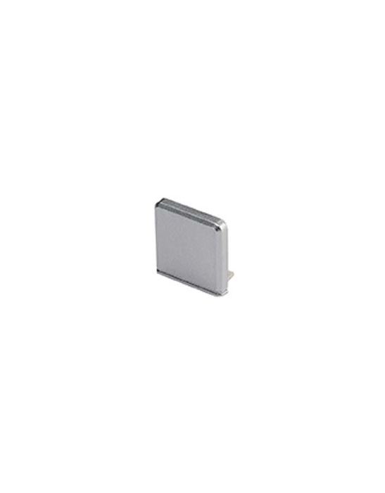 GLENOS embouts carrés pour profil pro 2609  gris argent, 2 pces