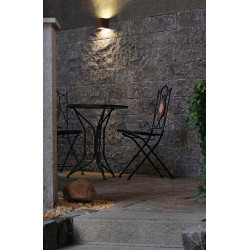 Sitra cube, applique en fonte rouillee, gx53, 9w max