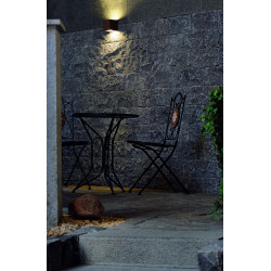 Sitra cube, applique en fonte rouillee, gx53, 9w max