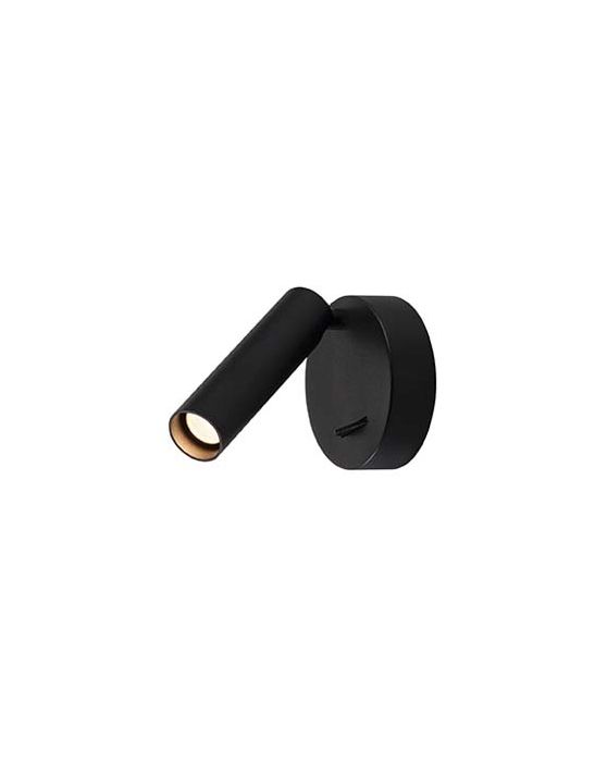 applique plafonnier KARPO, rond noir, 7.5W LED, 3000K, avec interupteur