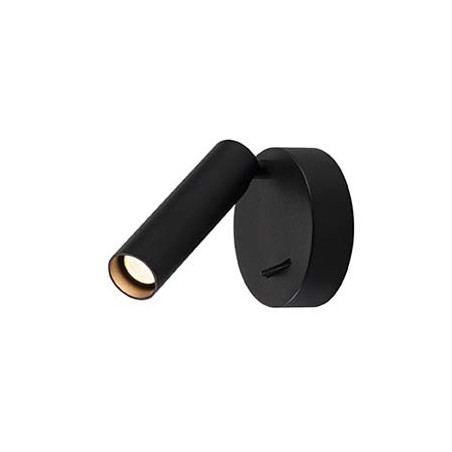 applique plafonnier KARPO, rond noir, 7.5W LED, 3000K, avec interupteur