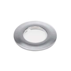 Collerette pour F-LIGHT, plat, rond, chrome, avec verre transparent
