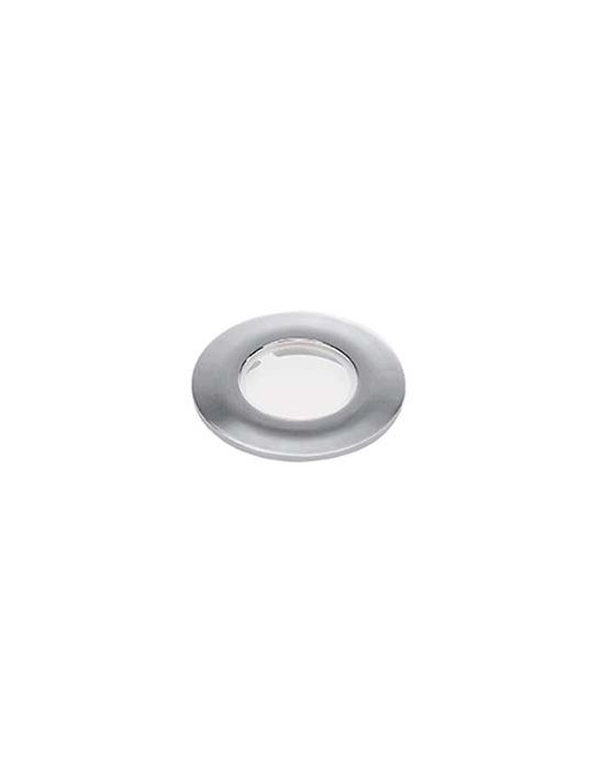 Collerette pour F-LIGHT, plat, rond, chrome, avec verre transparent