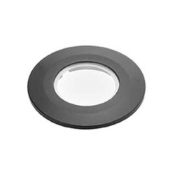 Collerette pour F-LIGHT, plat, rond, noir, avec verre transparent