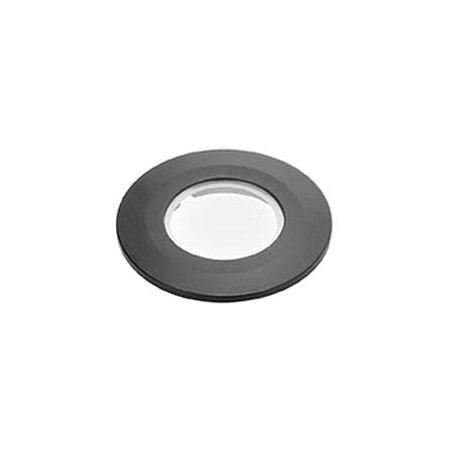 Collerette pour F-LIGHT, plat, rond, noir, avec verre transparent
