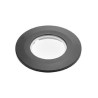 Collerette pour F-LIGHT, plat, rond, noir, avec verre transparent