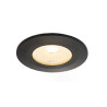 Collerette pour F-LIGHT, plat, rond, noir, avec verre transparent