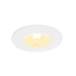 Collerette pour F-LIGHT, plat, rond, blanc, avec verre transparent