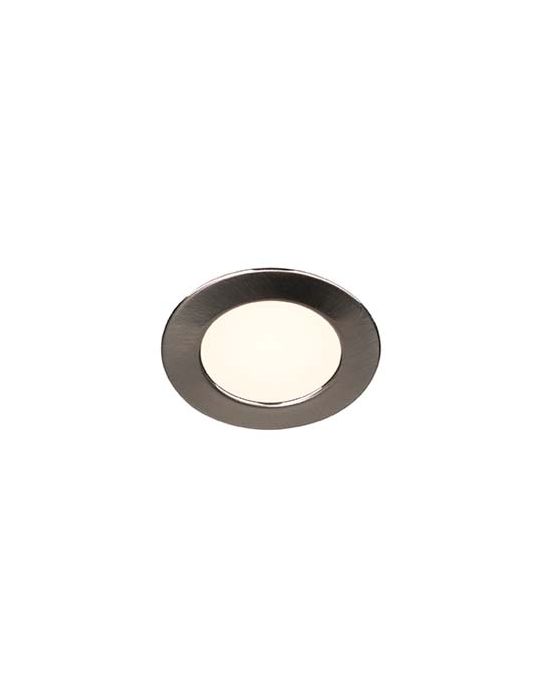 DL 126 LED, encastré rond, métal brossé, 2,8W LED 3000K, 12V