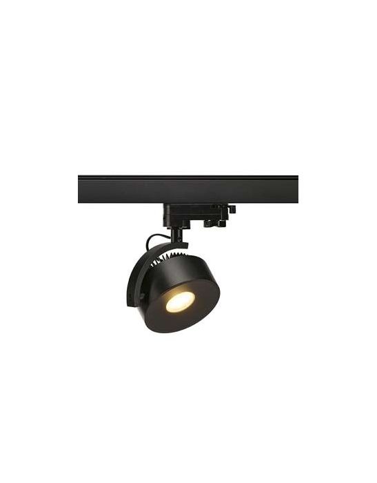 spot KALU TRACK LEDDISK noir, 3000K, adaptateur 3 allumages inclus