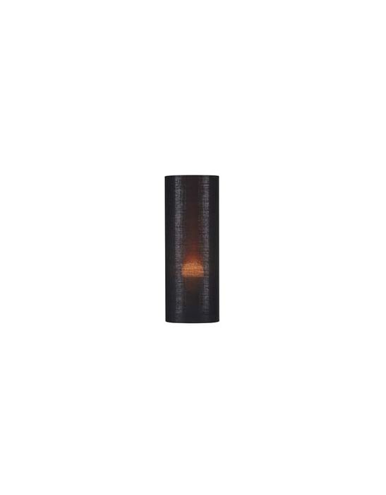 FENDA, abat-jour cylindrique, Ø 15cm, noir/cuivre, textile
