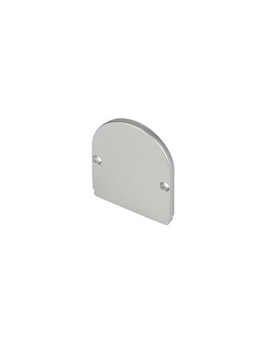 GLENOS Embouts pour profil industriel arrondi, gris argent, 2 pièces