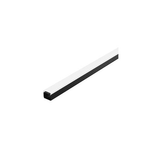 GLENOS profil industriel plat, noir mat, 2m