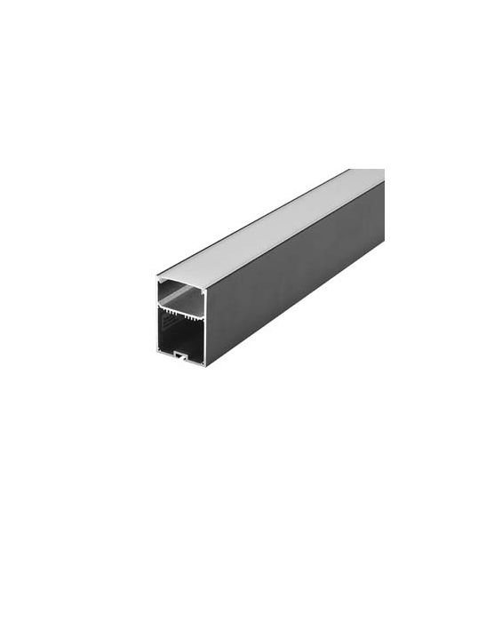 GLENOS profil professionnel 4970-100, noir mat, 1m, avec diffuseur