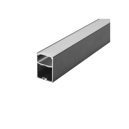 GLENOS profil professionnel 4970-100, noir mat, 1m, avec diffuseur