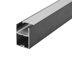 GLENOS profil professionnel 4970-100, noir mat, 1m, avec diffuseur