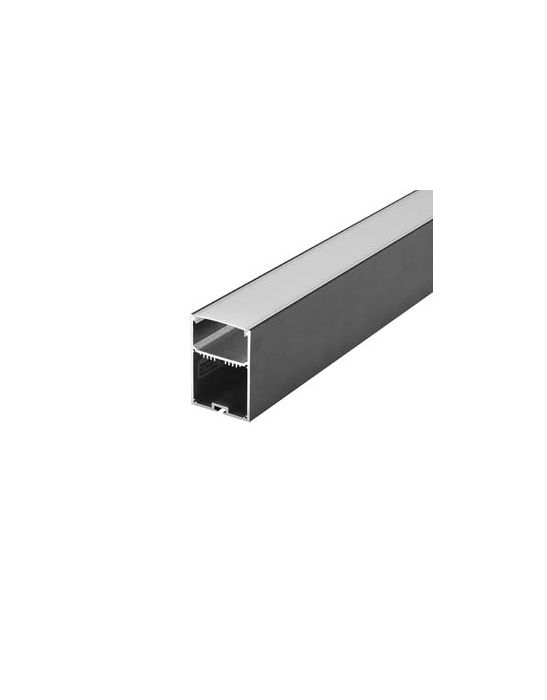 GLENOS profil professionnel 4970-200, noir mat, 2m, avec diffuseur
