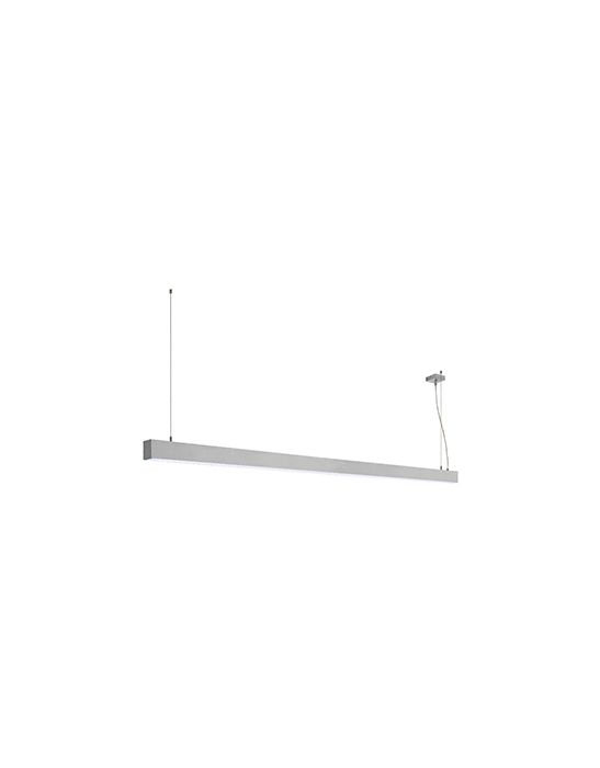 GLENOS, suspension profilée, 2m, gris argent, SMD LED 103W, 4000K