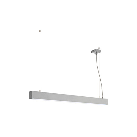 suspension profilée GLENOS, 1m, gris argent, SMD LED, 52W, 4000K