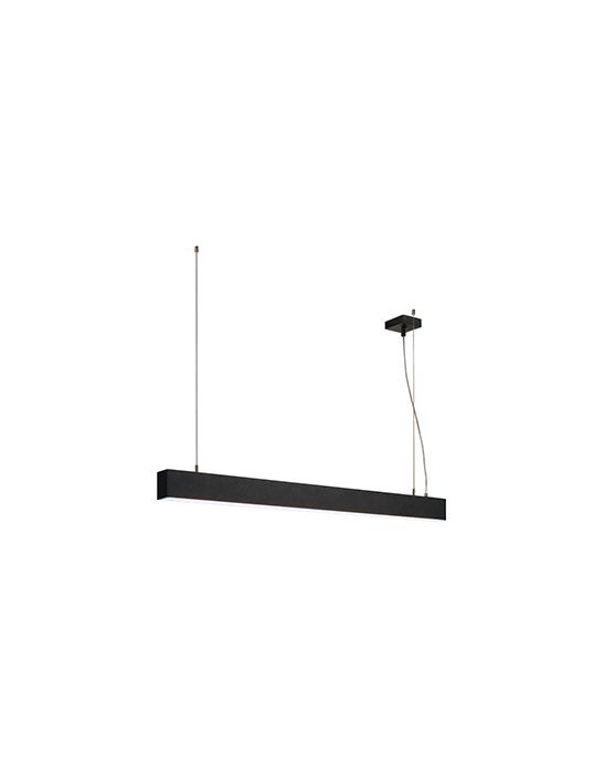 GLENOS, suspension profilée, 1metre, noir, SMD LED, 52W, 4000K