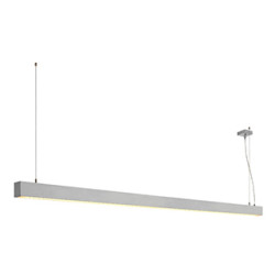 suspension GLENOS profilée, 2metres, gris argent, SMD LED 103W, 3000K