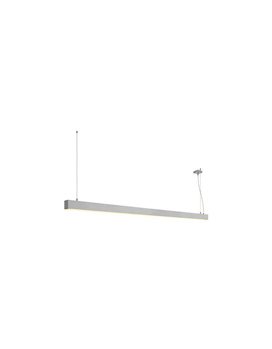 suspension GLENOS profilée, 2metres, gris argent, SMD LED 103W, 3000K