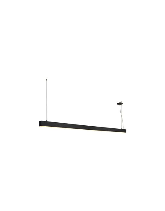 GLENOS, suspension profilée 2m, noir, SMD LED 103W, 3000K