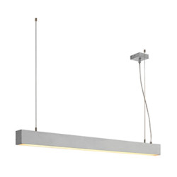 suspension GLENOS profilée, 1m, gris argent, SMD LED, 52W, 3000K