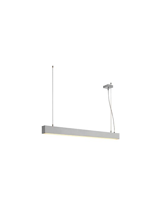 suspension GLENOS profilée, 1m, gris argent, SMD LED, 52W, 3000K