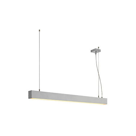 suspension GLENOS profilée, 1m, gris argent, SMD LED, 52W, 3000K