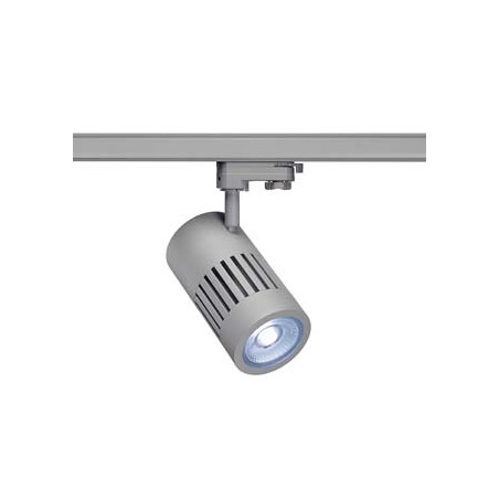spot STRUCTEC LED 24W, Gris argent, 4000K, 36°, adaptateur rail 3 allumage inclus